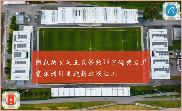 阿森纳女足正式签约19岁瑞典后卫霍尔姆贝里迎新血液注入